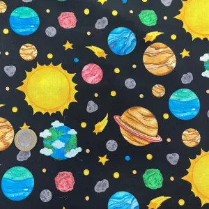 100% Cotton - Cartoon Space - Sold by Half Metre