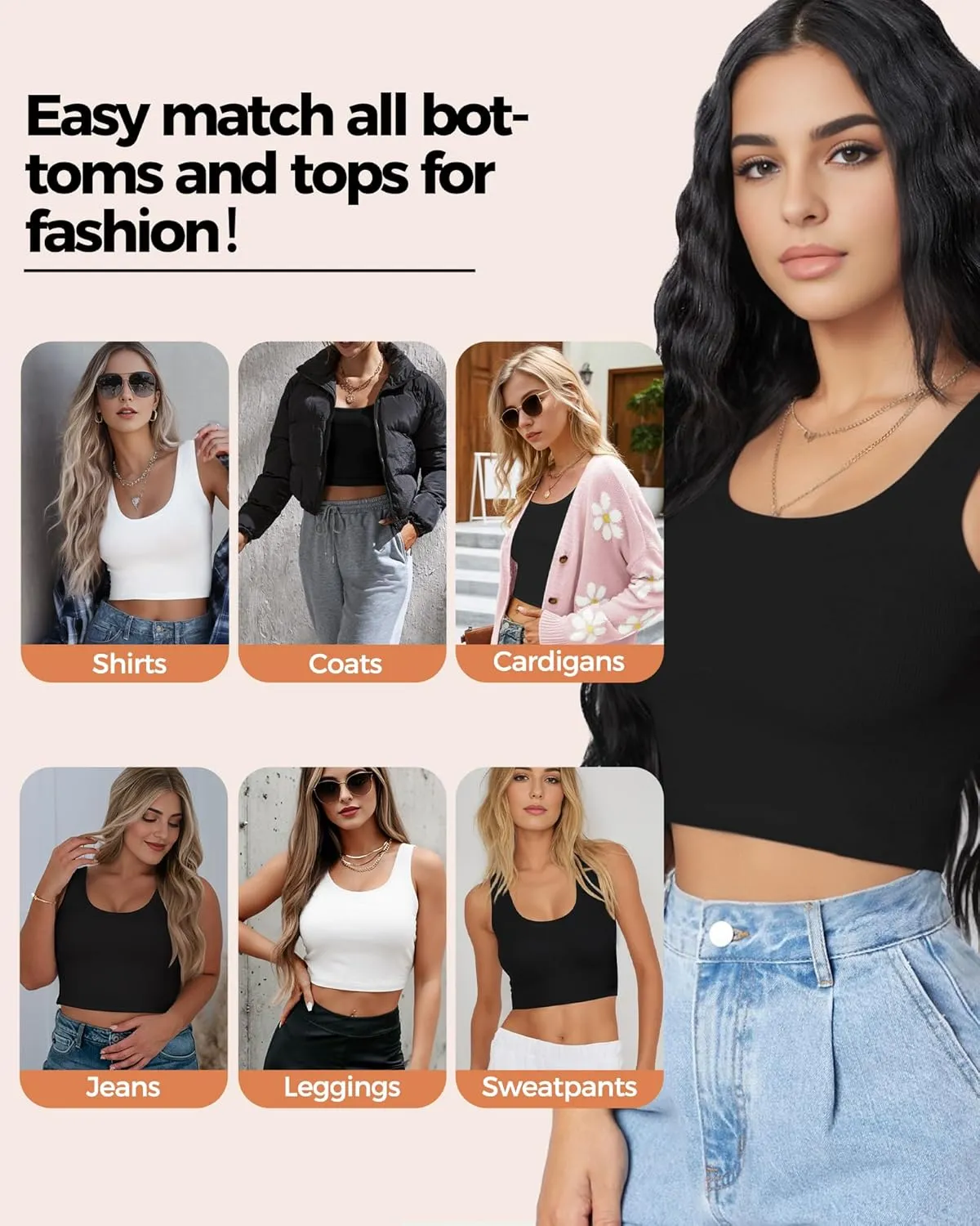 2-3Pcs Tank Tops for Women, U Neck Sleeveless Crop Tops, Basic Cropped Racerback Going Out Tops Athletic Sports Shirts