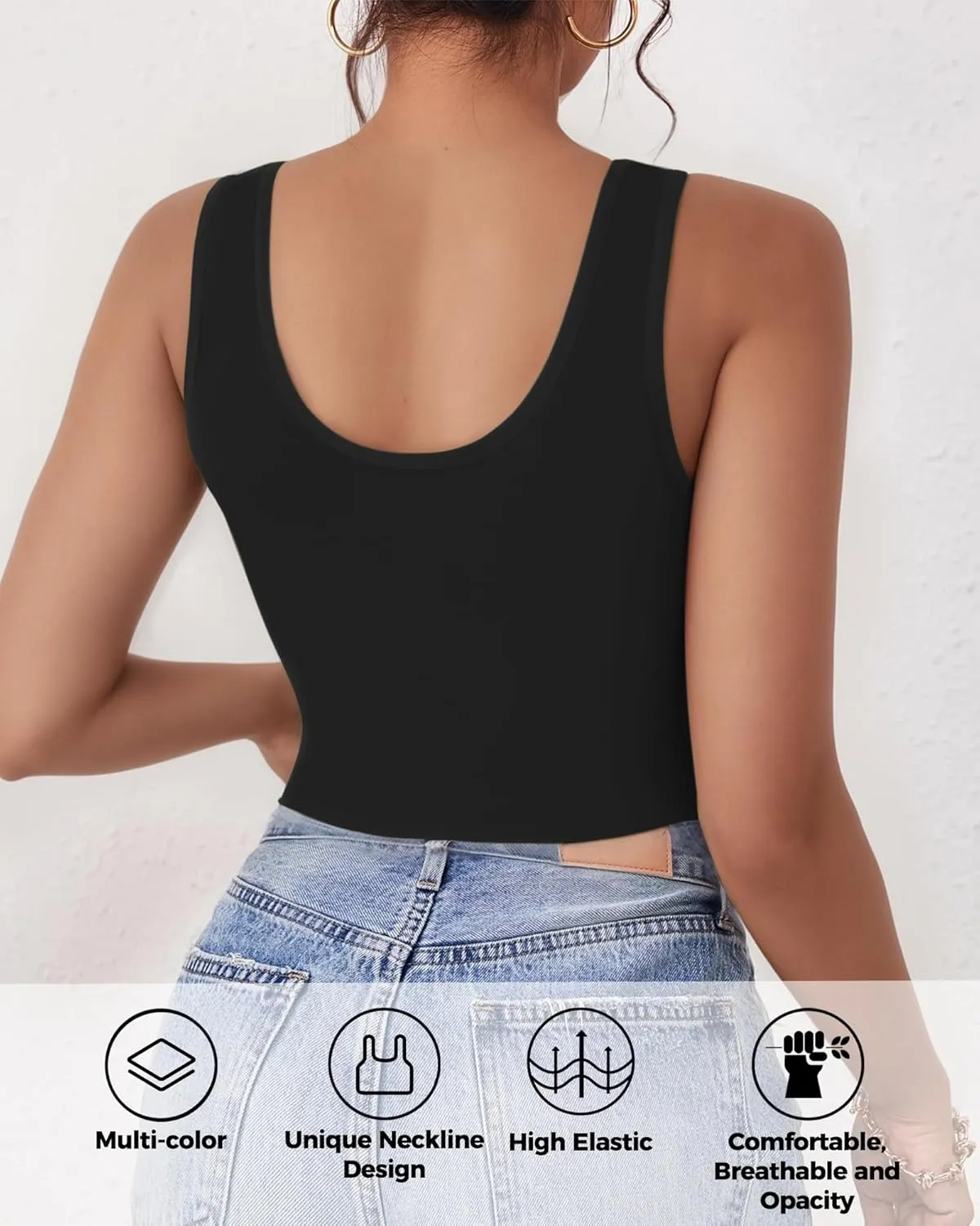 2-3Pcs Tank Tops for Women, U Neck Sleeveless Crop Tops, Basic Cropped Racerback Going Out Tops Athletic Sports Shirts