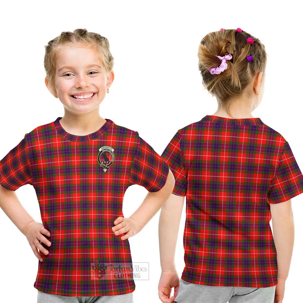 Abernethy Tartan Kid T-Shirt with Family Crest