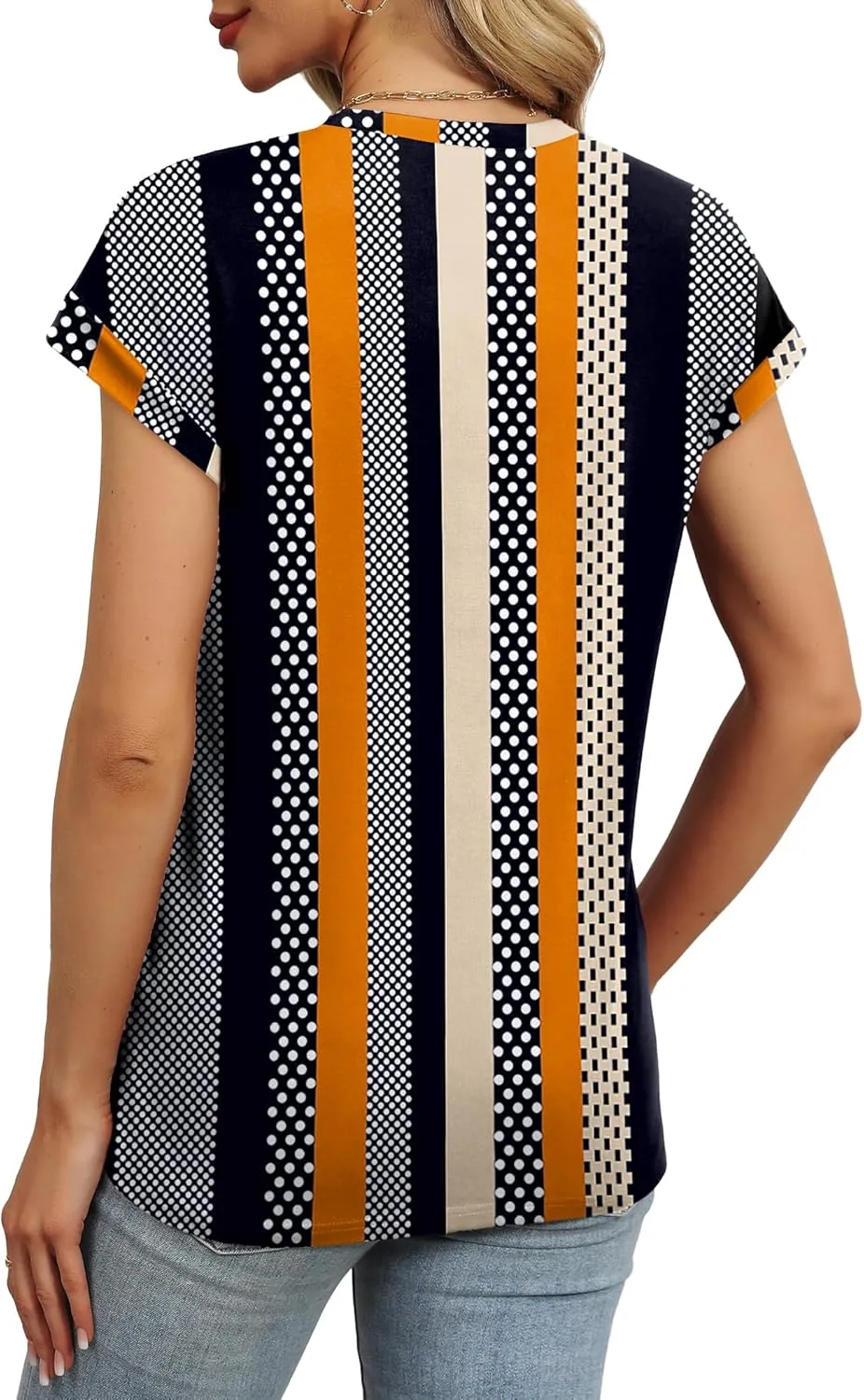 Alaroo Womens Summer Tops Short Sleeve Shirts Crew Neck Cute Trendy Tunic Blouses (S-3XL)