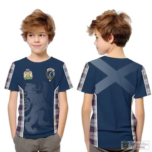 Alexander of Menstry Dress Tartan Kid T-Shirt with Family Crest and Lion Rampant Vibes Sport Style