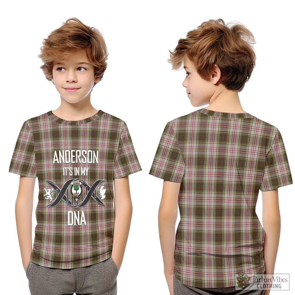 Anderson Dress Tartan Kid T-Shirt with Family Crest DNA In Me Style