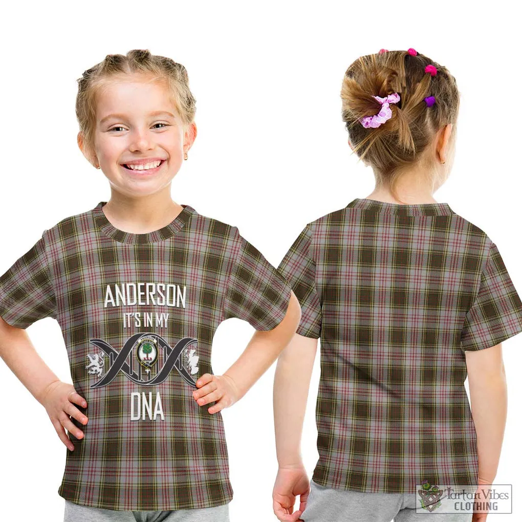 Anderson Dress Tartan Kid T-Shirt with Family Crest DNA In Me Style