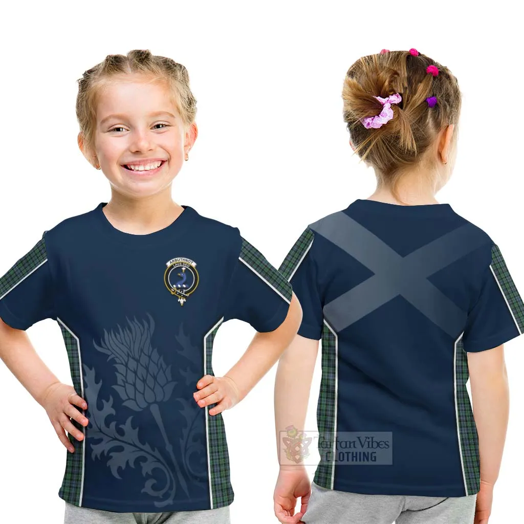 Arbuthnot Tartan Kid T-Shirt with Family Crest and Scottish Thistle Vibes Sport Style