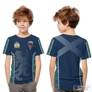 Armstrong Ancient Tartan Kid T-Shirt with Family Crest and Lion Rampant Vibes Sport Style