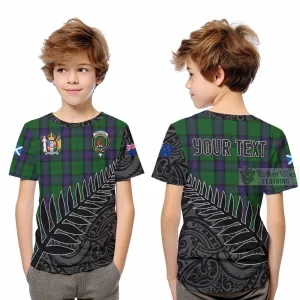 Armstrong Crest Tartan Kid T-Shirt with New Zealand Silver Fern Half Style