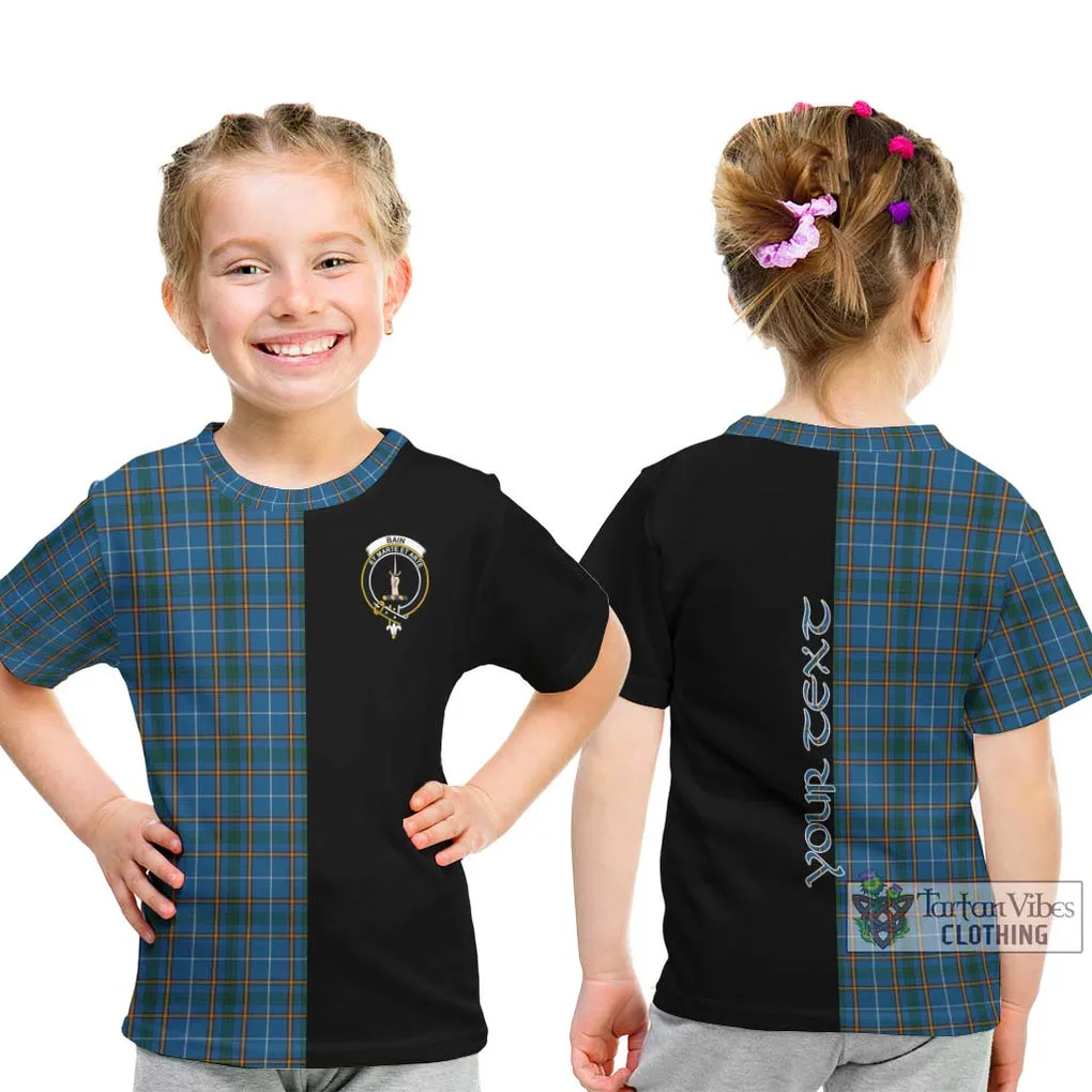 Bain Tartan Kid T-Shirt with Family Crest and Half Of Me Style