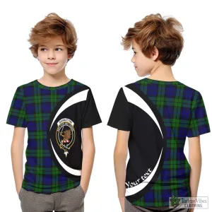 Bannatyne Tartan Kid T-Shirt with Family Crest Circle Style