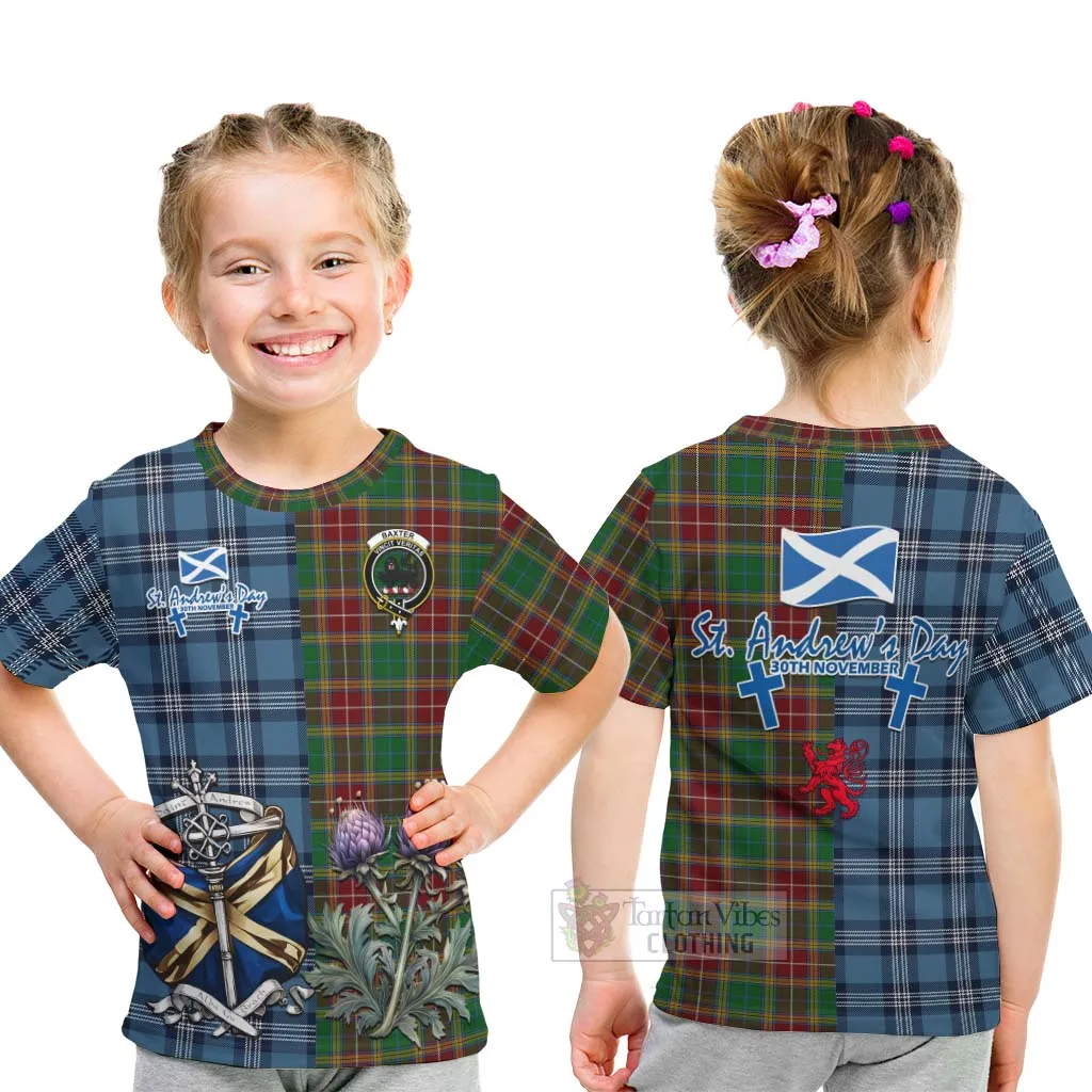 Baxter Tartan Kid T-Shirt Happy St. Andrew's Day Half Tartan Style