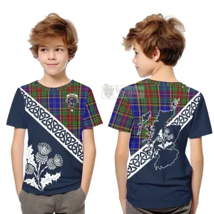 Beattie (Beatty) Tartan Kid T-Shirt Featuring Thistle and Scotland Map