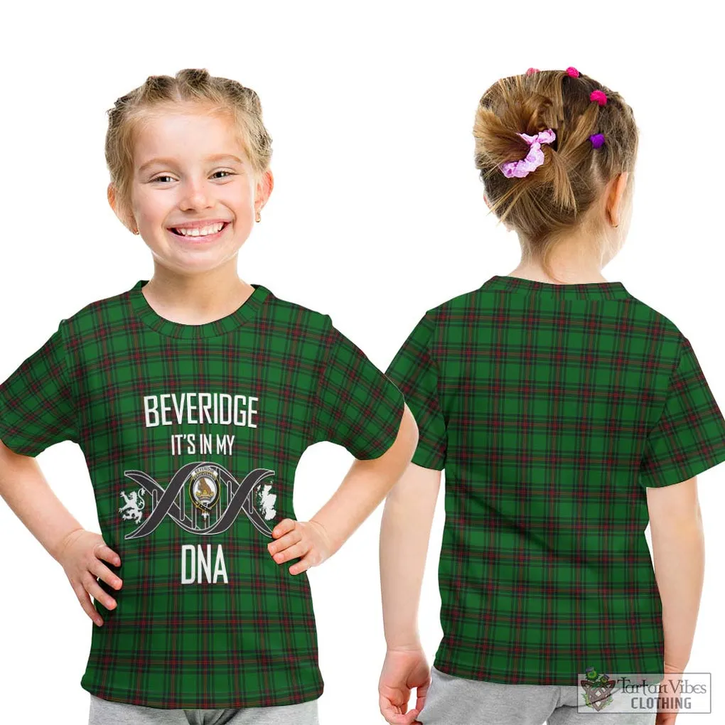 Beveridge Tartan Kid T-Shirt with Family Crest DNA In Me Style