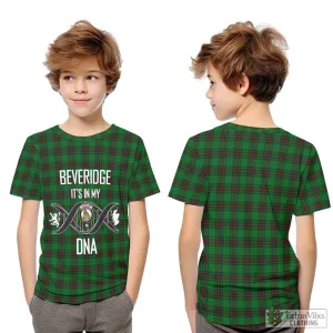 Beveridge Tartan Kid T-Shirt with Family Crest DNA In Me Style