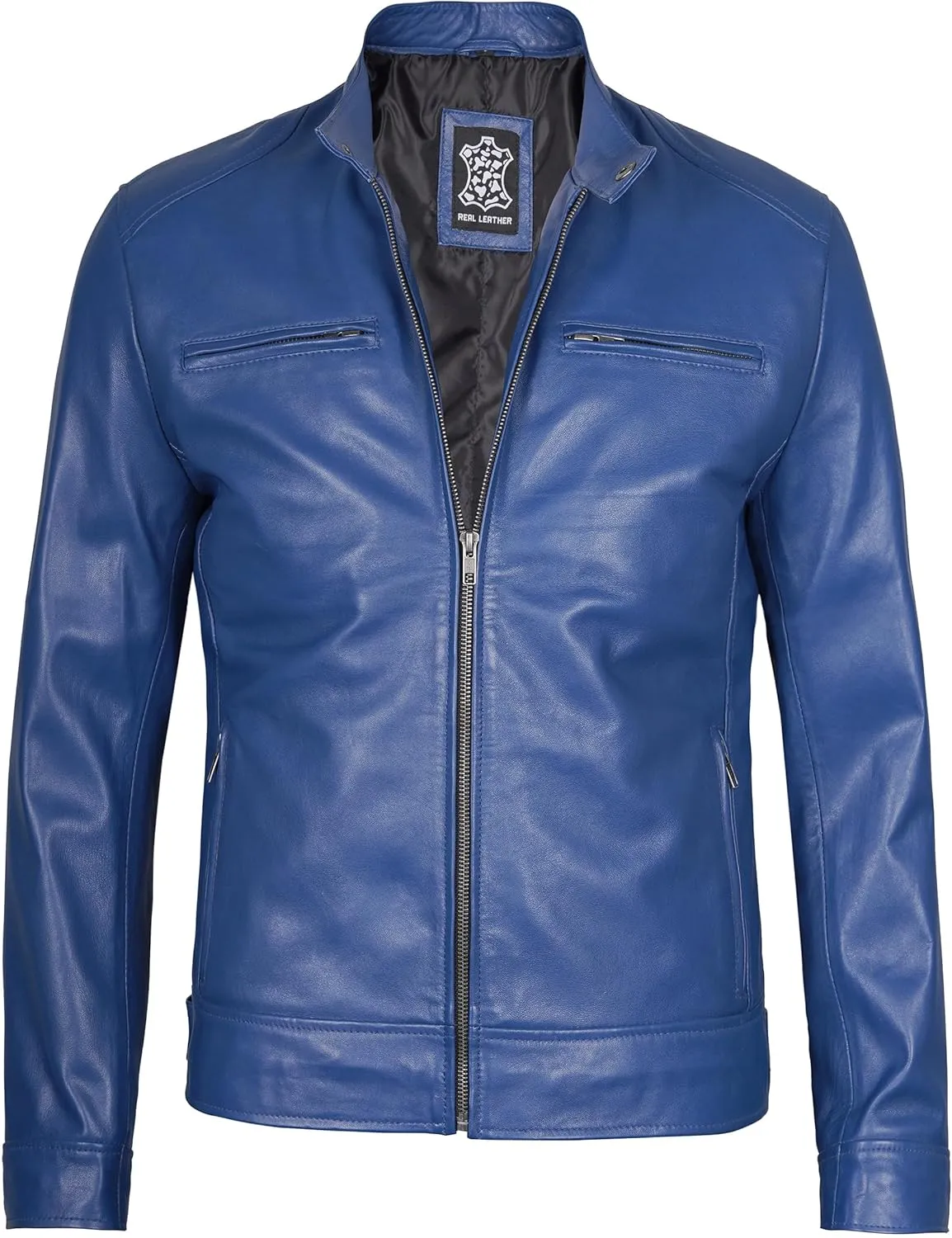 Blingsoul Leather Jackets For Men - Real Lambskin Motorcycle Style Mens Leather Jacket