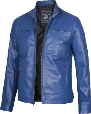 Blingsoul Leather Jackets For Men - Real Lambskin Motorcycle Style Mens Leather Jacket