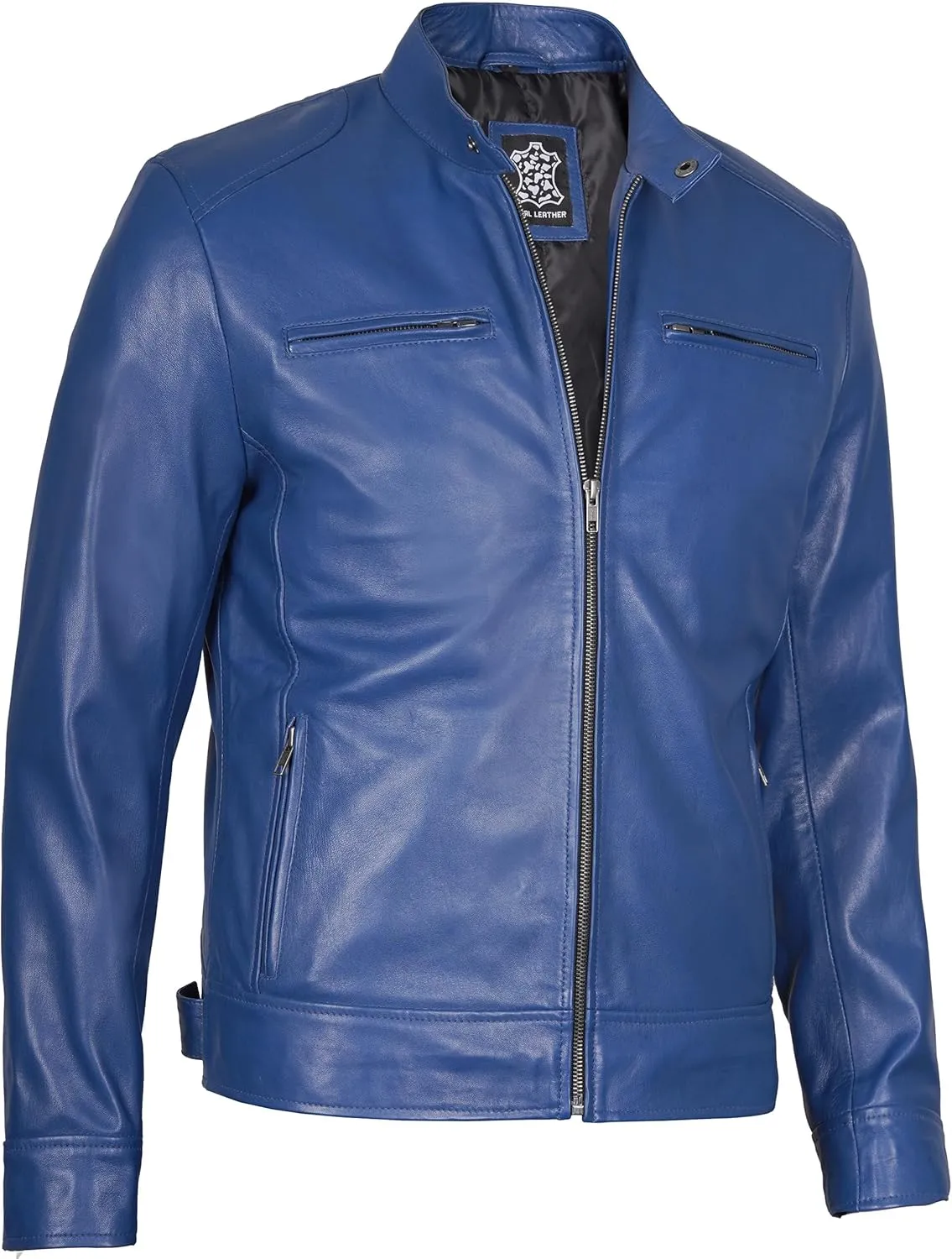 Blingsoul Leather Jackets For Men - Real Lambskin Motorcycle Style Mens Leather Jacket