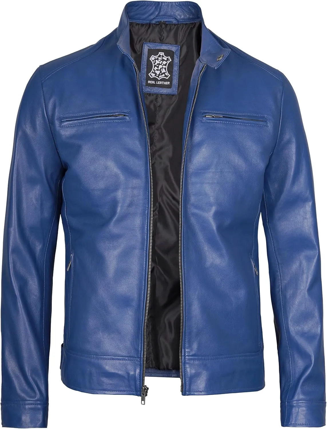 Blingsoul Leather Jackets For Men - Real Lambskin Motorcycle Style Mens Leather Jacket