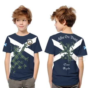 Blyth Tartan Lion Rampant Kid T-Shirt Proudly Display Your Heritage with Alba Gu Brath and Clan Name