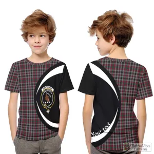Borthwick Tartan Kid T-Shirt with Family Crest Circle Style