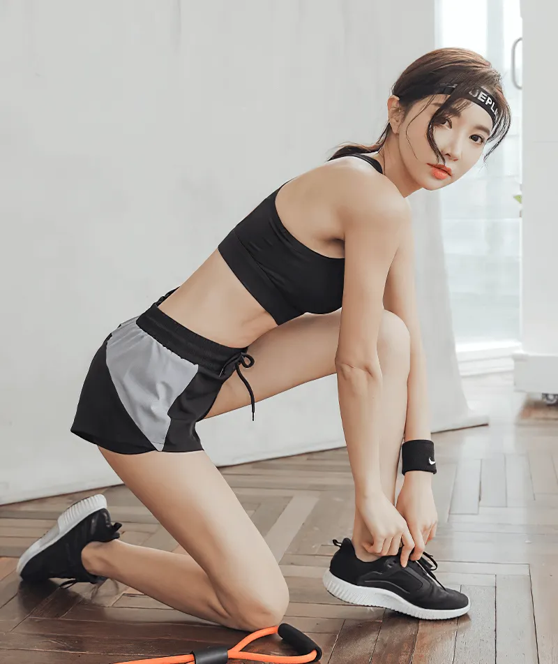 Casual Breathable Elastic Waist Sports Shorts / Fitness Sportswear - SF0209