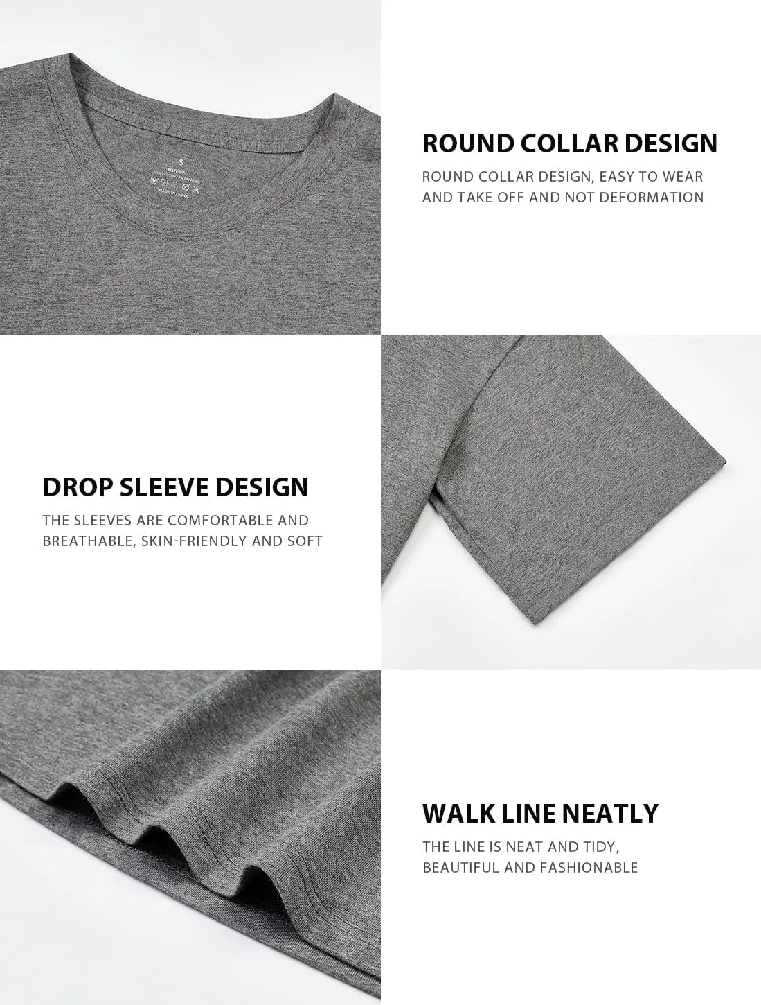 Cosy Pyro 4-Pack Women's Cotton Crop T-Shirts Short Sleeve Solid Cropped Athletic Top Round Neck Casual Workout Yoga Tees