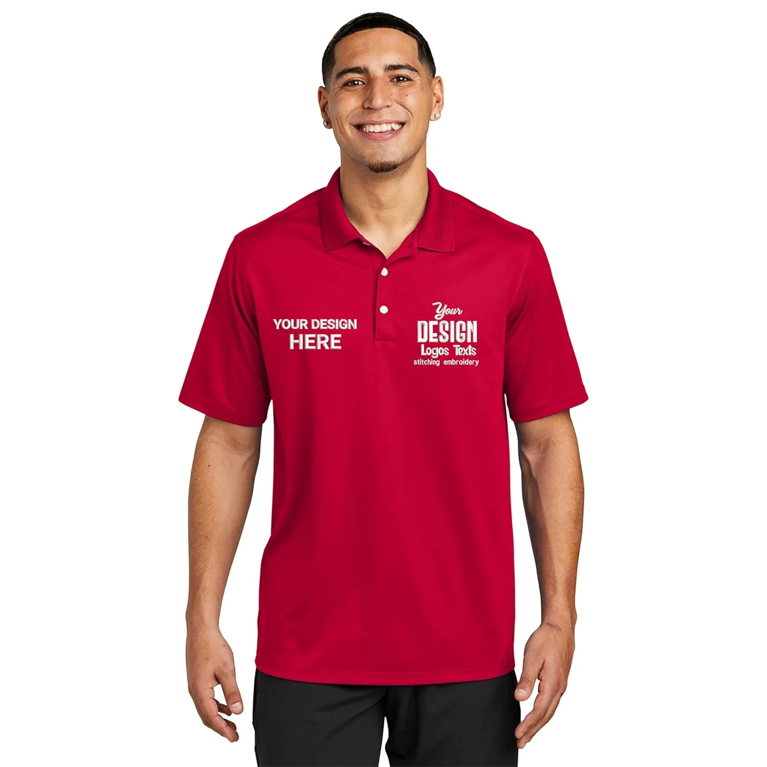 Custom Embroidered Polo Shirts for Men, Perfect for Workwear, Events, or Gifting, Personalized with Your Text and Logo, Comfortable and Durable Design