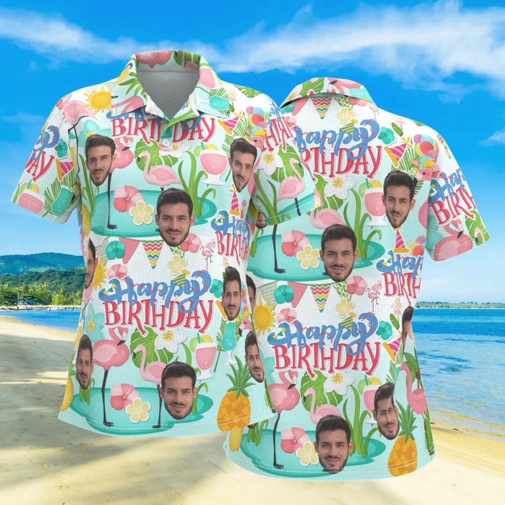Custom Face Polo Shirts Personalised Happy Birthday Themed Shirts for Women