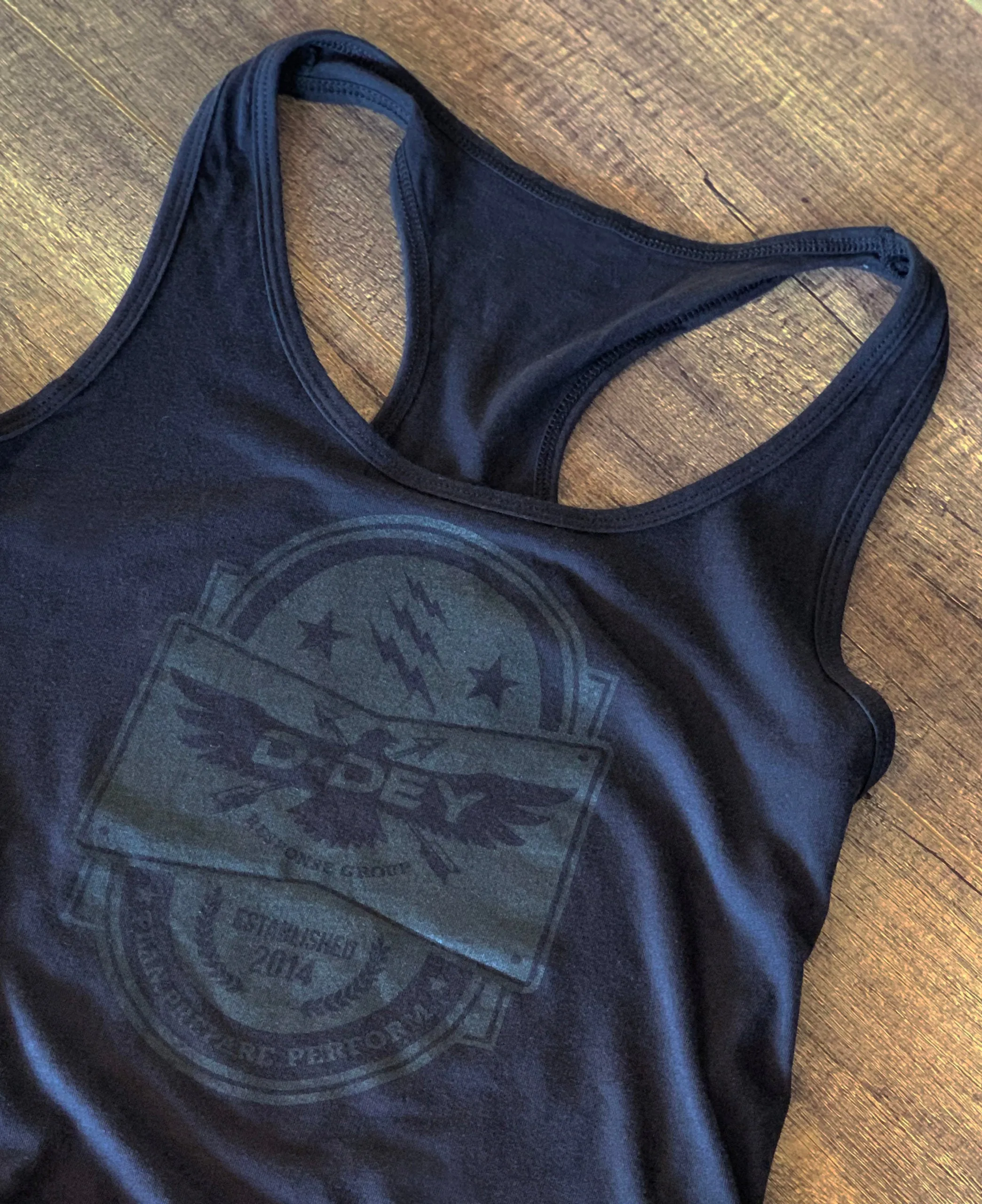 D-Dey Black on Black Crest Women's Tank Top - Soft, Comfortable and Pre-Shrunk