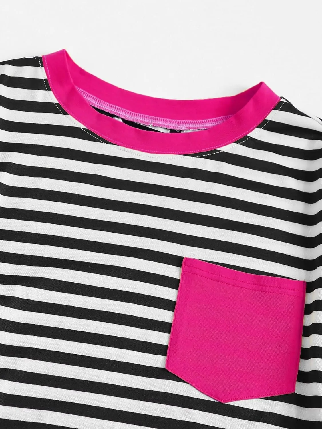 Floerns Women's Casual Striped Crew Neck Short Sleeve T Shirts Tee Tops