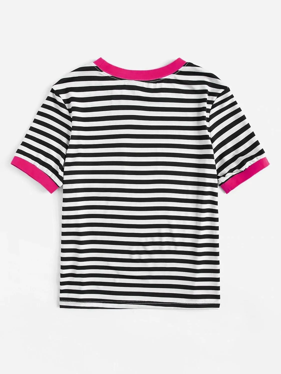 Floerns Women's Casual Striped Crew Neck Short Sleeve T Shirts Tee Tops