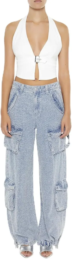 Forever 21 Women's Carpenter Cargo Jeans