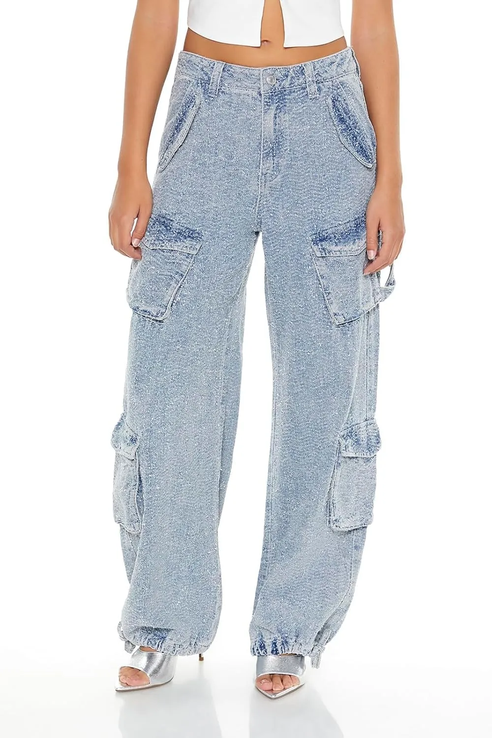 Forever 21 Women's Carpenter Cargo Jeans