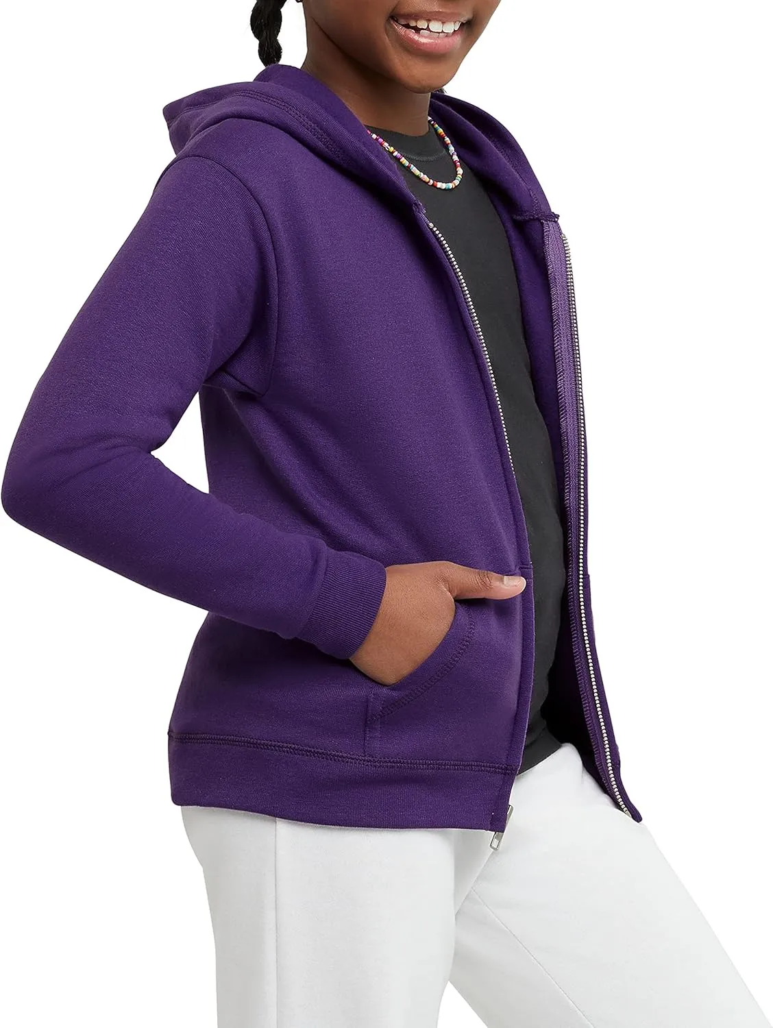 Hanes Girls' Comfortsoft Ecosmart Full-Zip Hoodie