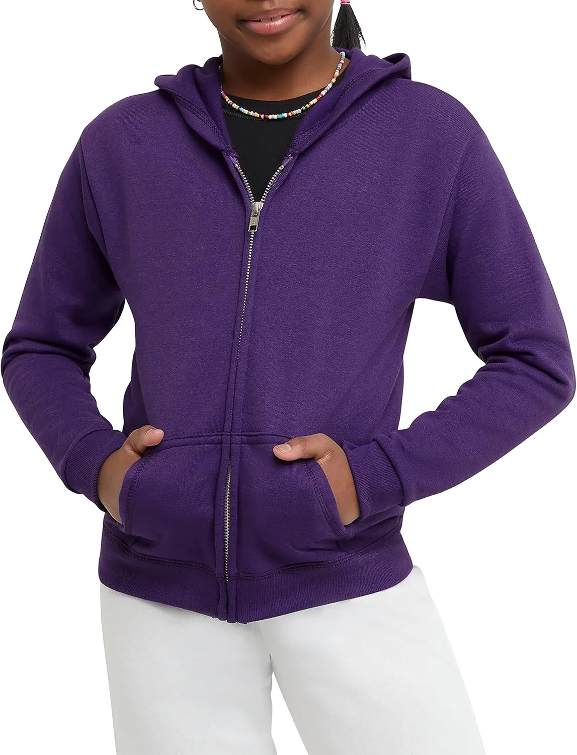 Hanes Girls' Comfortsoft Ecosmart Full-Zip Hoodie