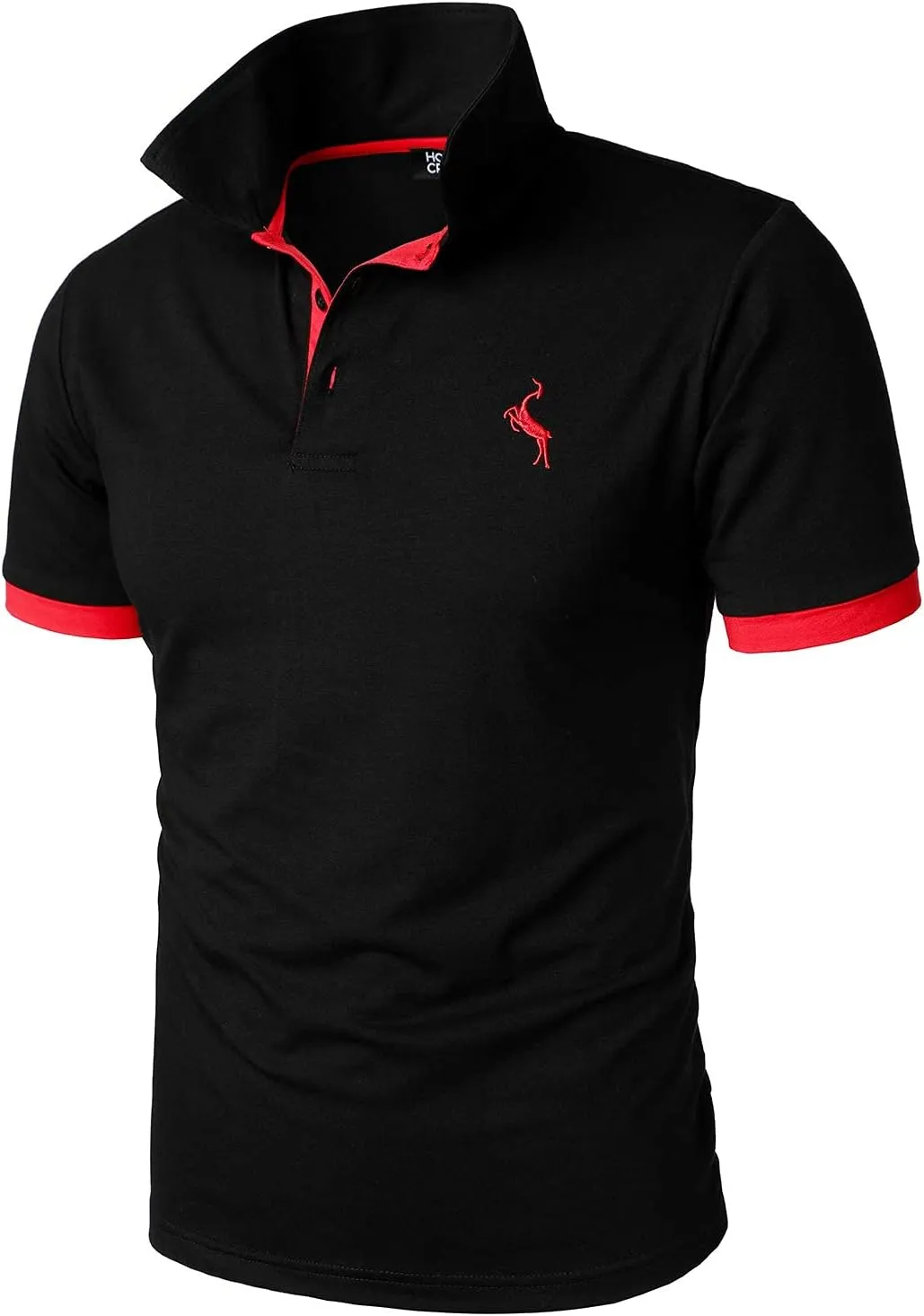 HOOD CREW Mens Classic Polo Shirt Short Sleeve Shirts Lightweight Casual Tops