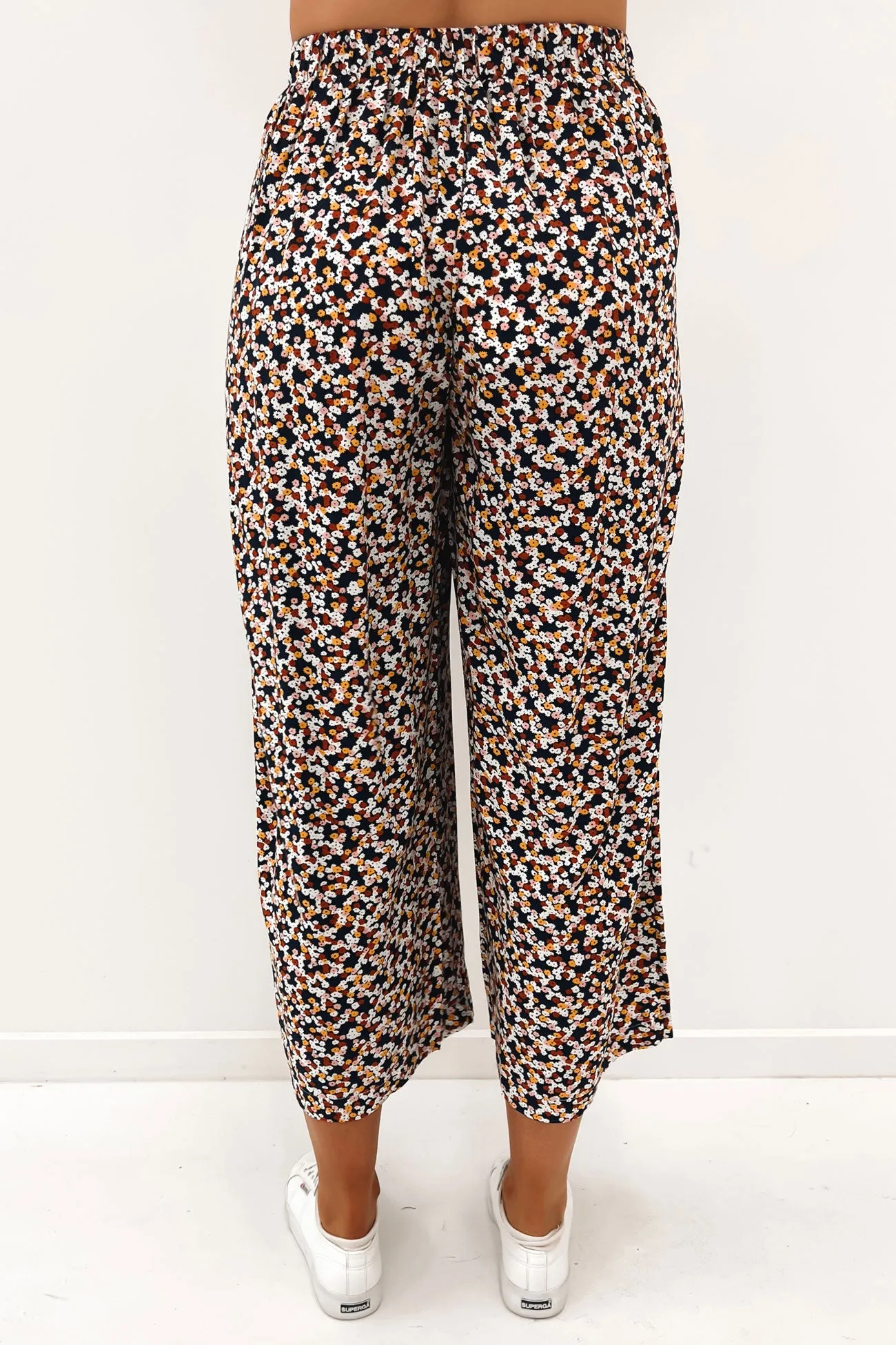 Isobelle Wide Leg Pant Navy Floral Ditsy