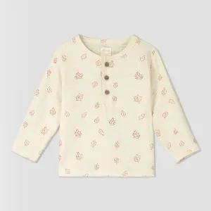 Jenken top in ivory leaves