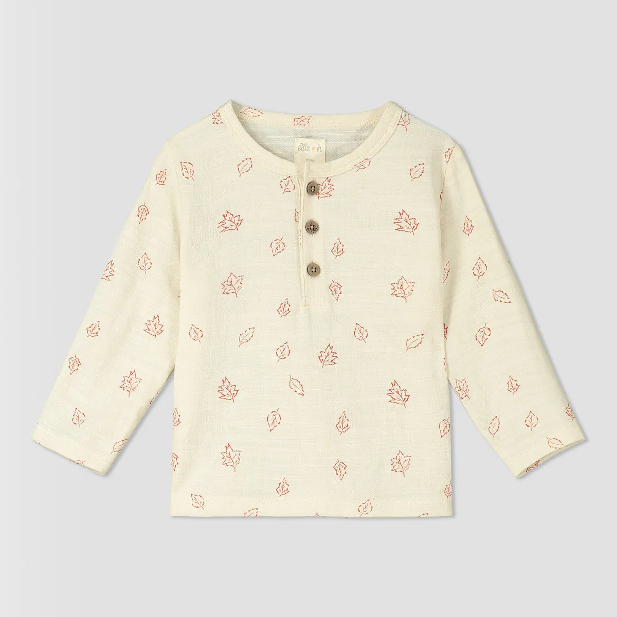 Jenken top in ivory leaves