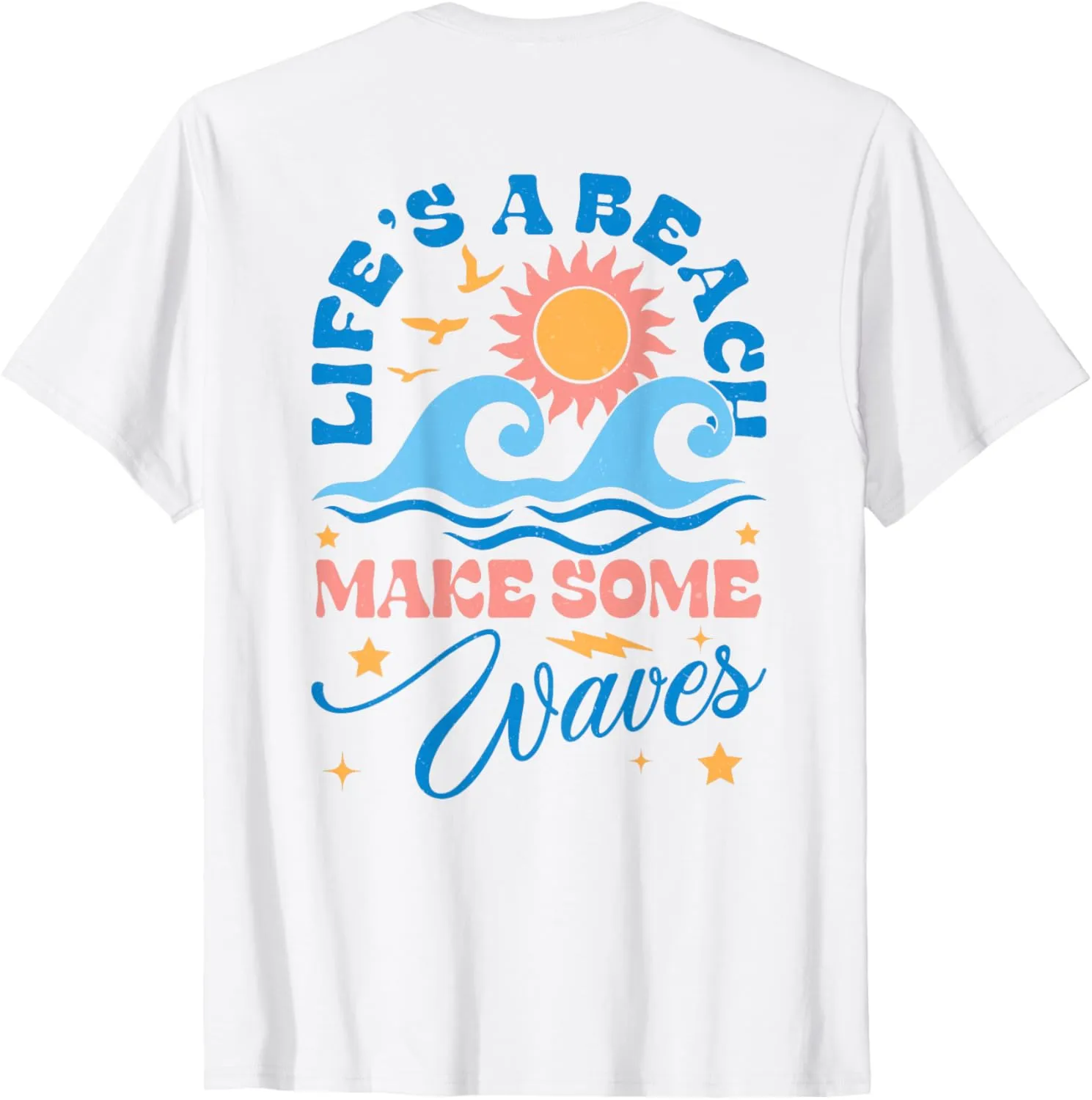 LIFE'S BEACH MAKE SOME WAVES Shirt Cute Wave Ocean Summer T-Shirt