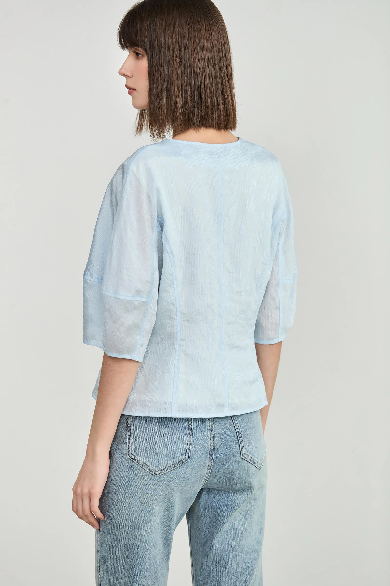 LILY Square Neck Puff Sleeve Shirt