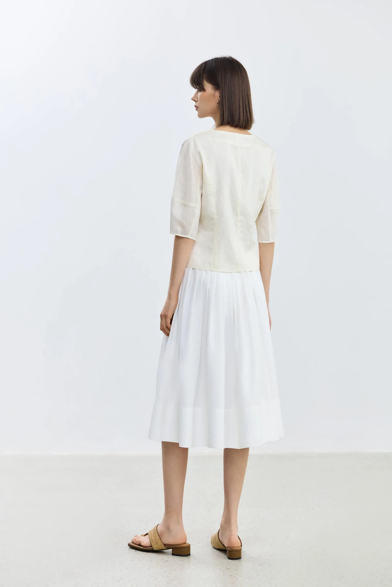 LILY Square Neck Puff Sleeve Shirt