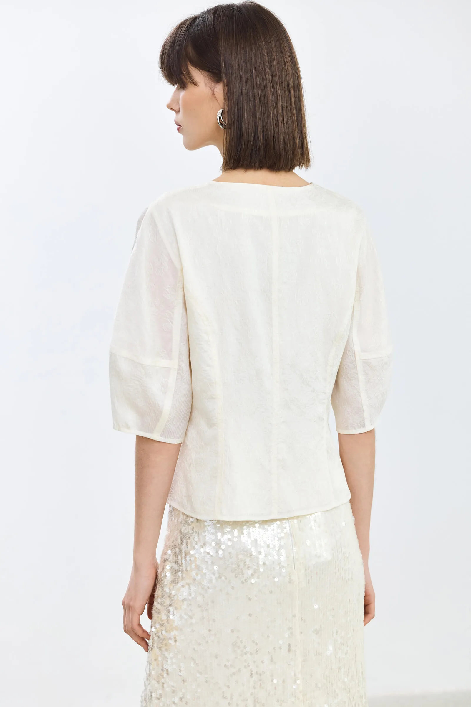 LILY Square Neck Puff Sleeve Shirt