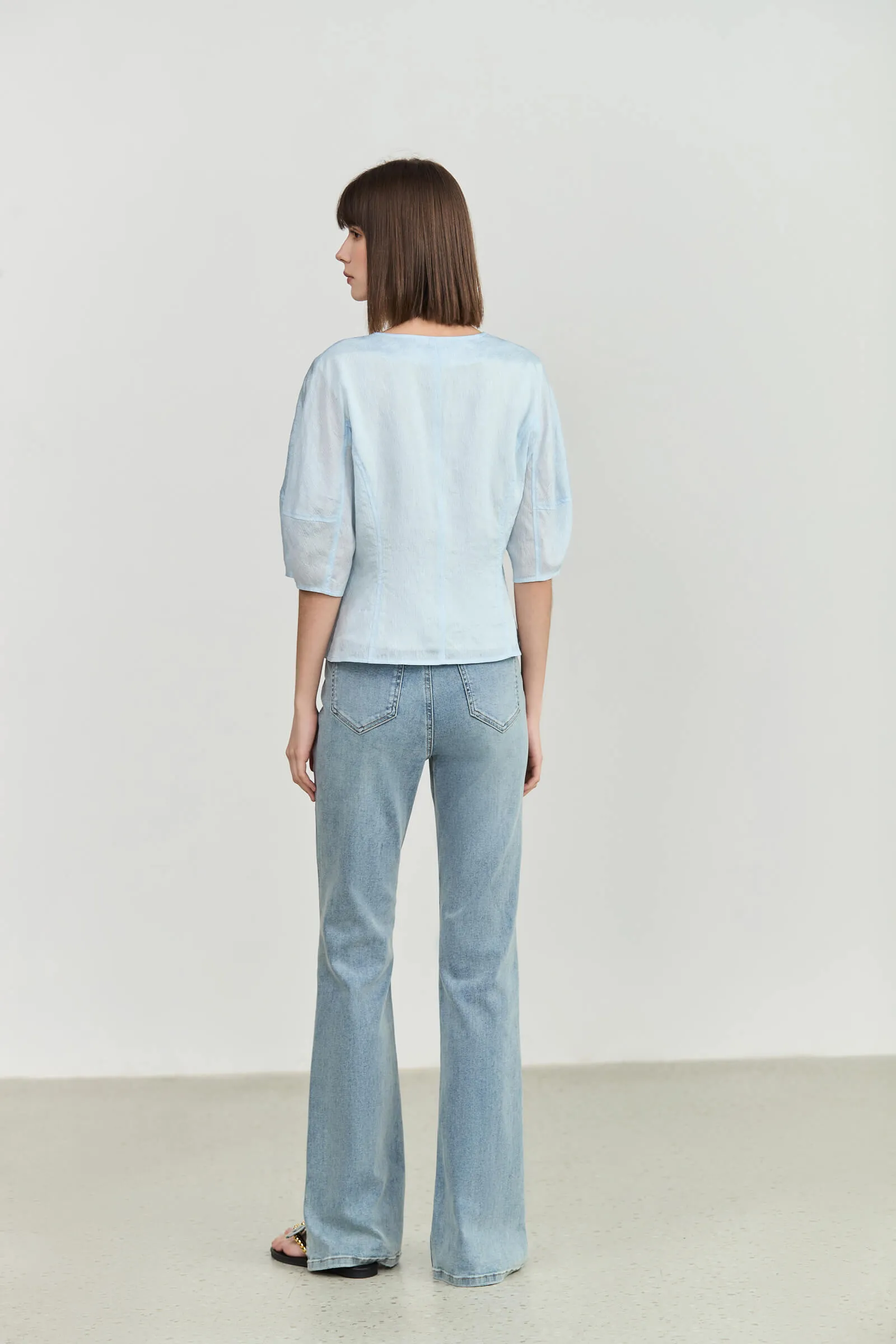 LILY Square Neck Puff Sleeve Shirt