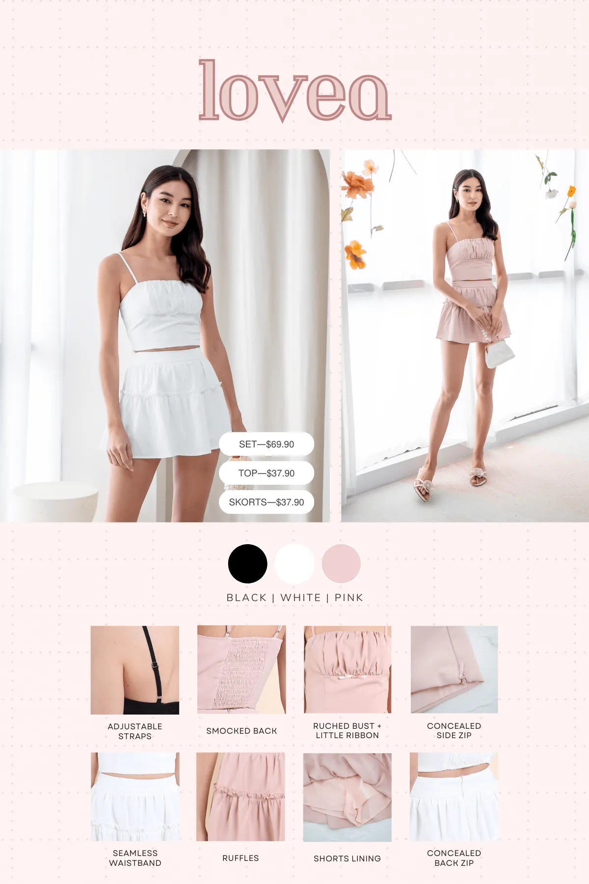 LOVEA 2-PC SET IN WHITE