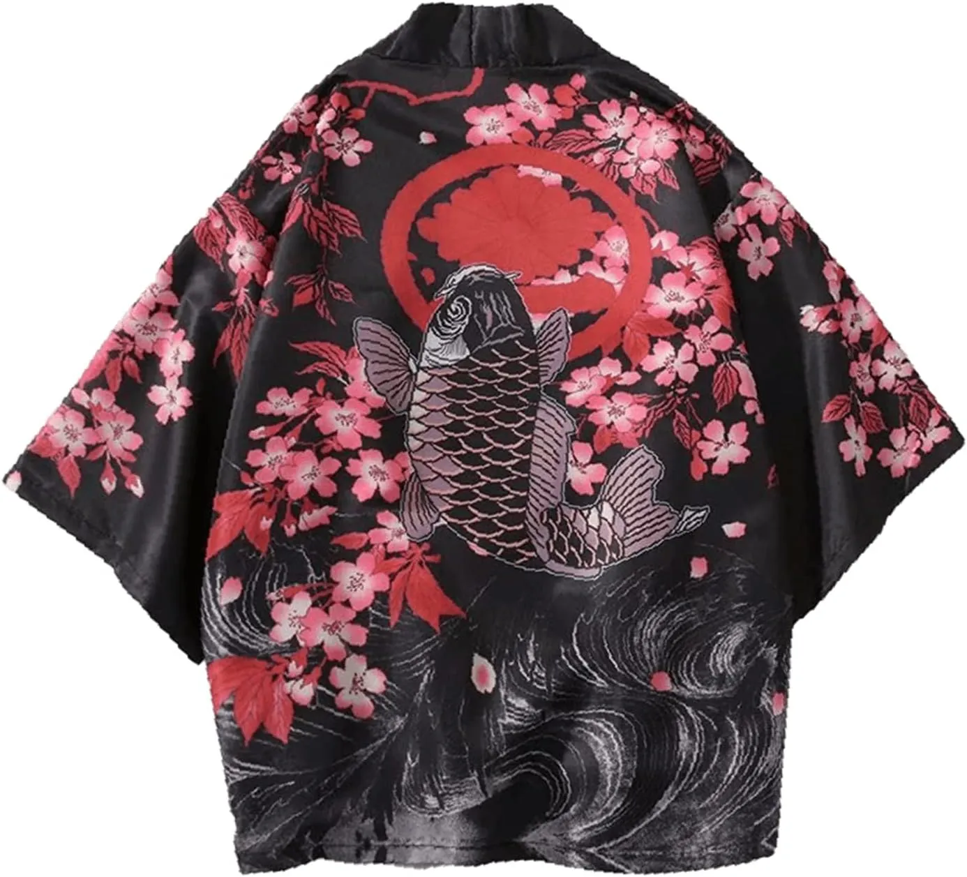 Men Women Japanese Haori Shirt, Y2K Anime Harajuku Kimono Short Sleeve Button Down Aesthetic Top Streetwear Summer