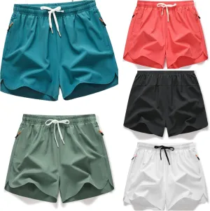 Men's Running Shorts 5 Inch Quick Dry Breathable with Pocket Adjustable Elastic Lace-Up Gym Gym Shorts Pack of 5