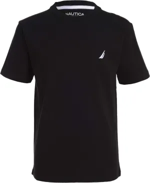 Nautica Boys' Short Sleeve Solid Crew Neck T-Shirt, Soft, Comfortable, Relaxed Fit