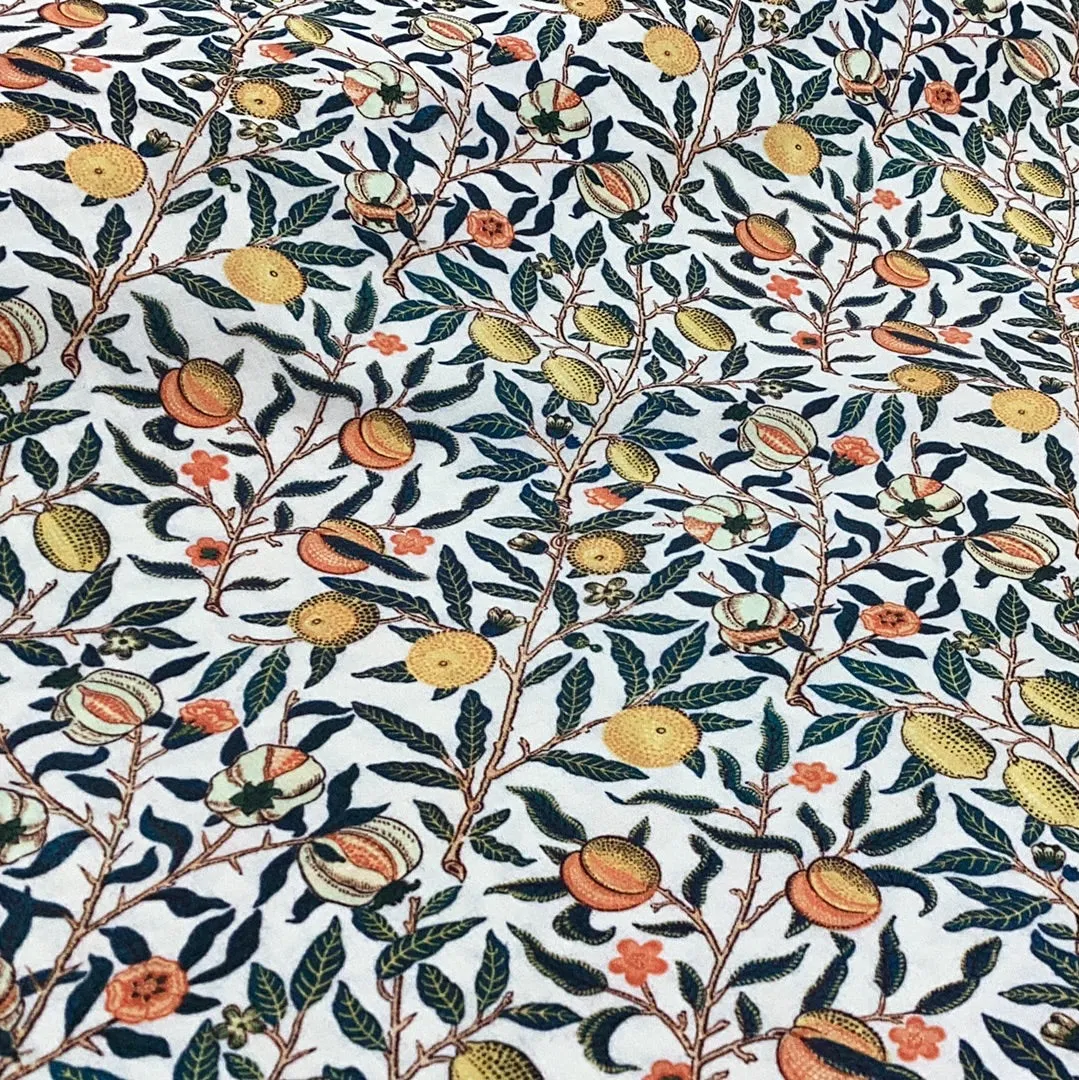 Pomegranate Cream Citrus Cotton Print