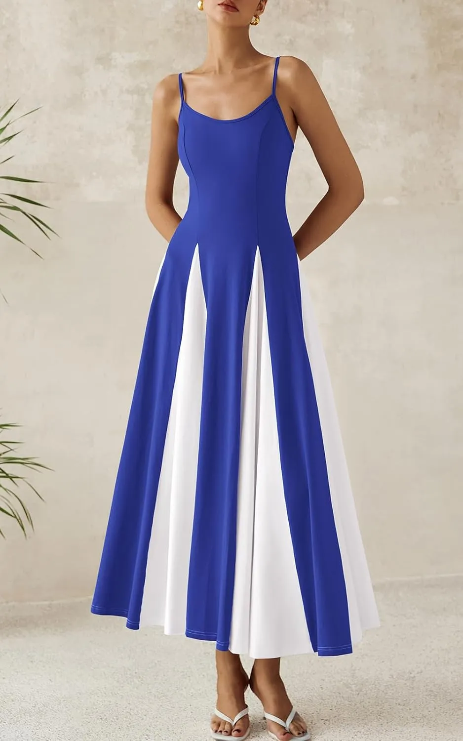 PRETTYGARDEN Spaghetti Strap Backless Summer Dresses for Women 2025 Flowy Maxi Dresses Sleeveless Wedding Guest Dress