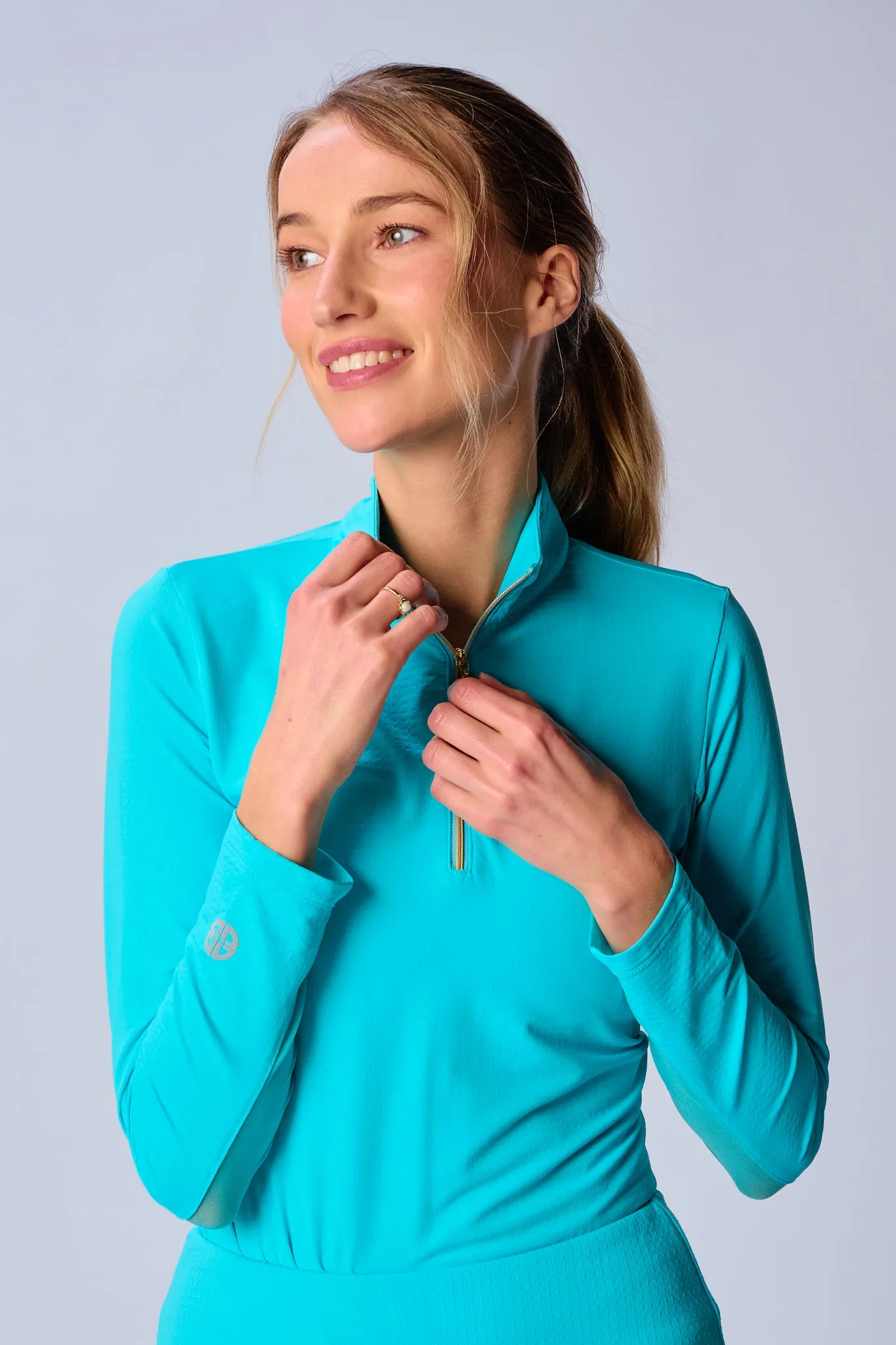 Quarter Zip Sun Protection Top In Various Colors